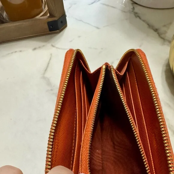 Prada Vibrant Orange Zip Wallet - Picture 6 of 10